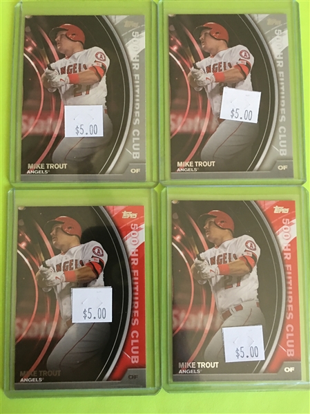 Lot of 2 RED 2 SILVER MIKE TROUT 2016T 500 HR CLUB