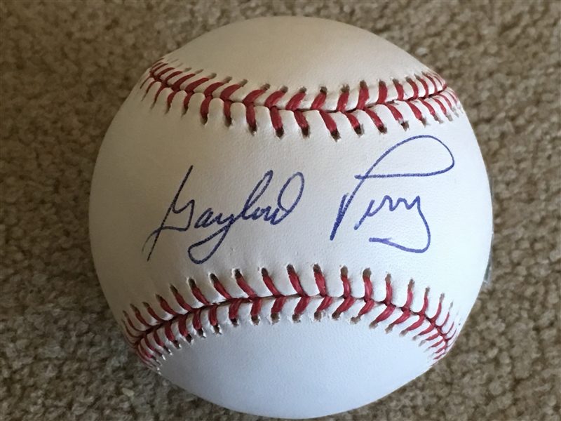 GAYLORD PERRY SIGNED on $15 MLB BALL with COA
