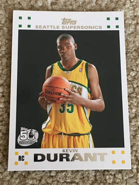KEVIN DURANT 2007 TOPPS WHITE ROOKIE 2of14