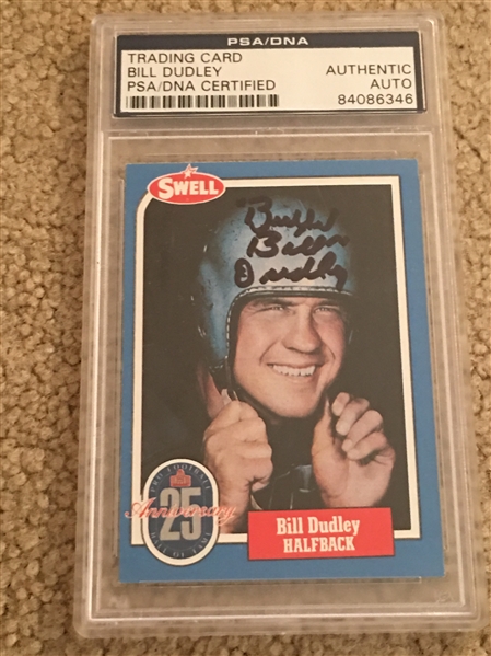 BULLET BILL DUDLEY 1940s 50s NFL HALL of FAME SUTOG in $15 PSA SLAB 
