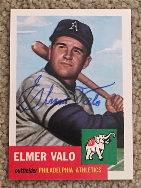 ELMER VALO SIGNED 1953 TOPPS ARCHIVES