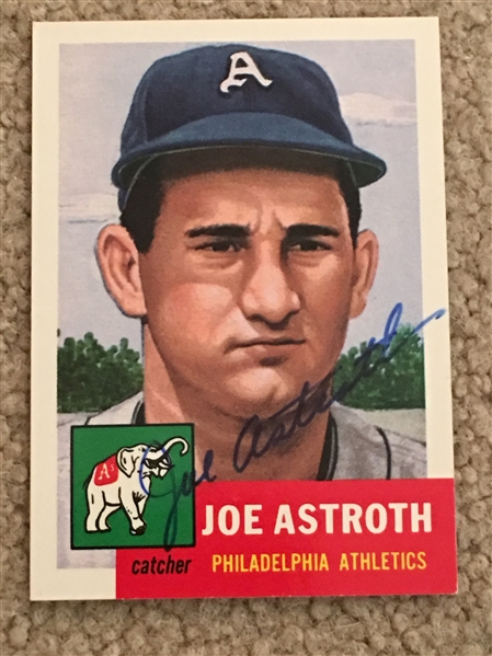 JOE ASTROTH SIGNED 1953 TOPPS ARCHIVES 