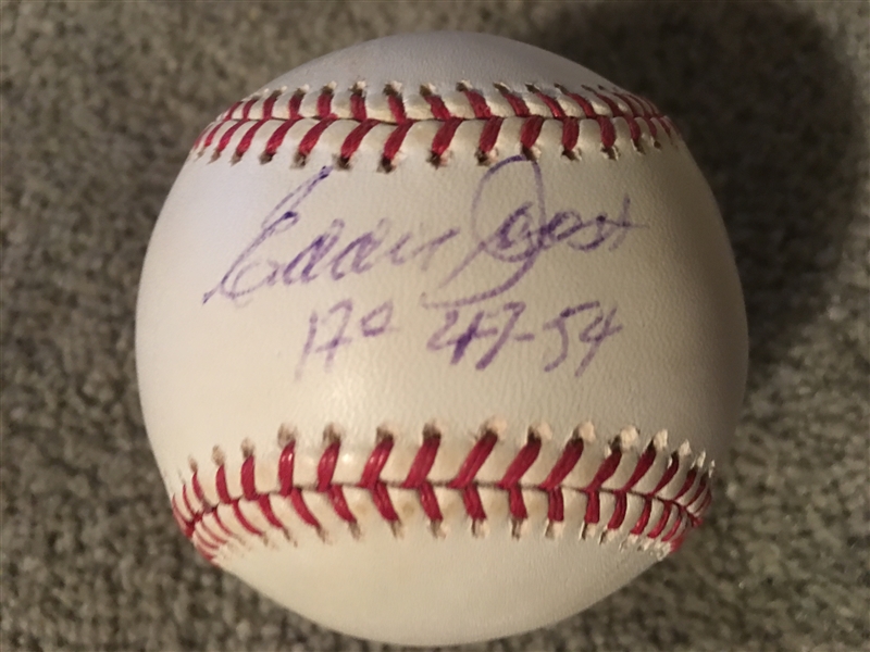 EDIE JOOST Played 17 MLB SEASONS 1936-54 SIGNED AL BALL. Last Phila As Manager 