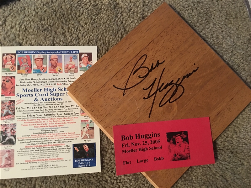 BOB HUGGINS MOELLER SIGNED 2005 FLOOR BOARD with SHOW AUTO TICKET and FLYER