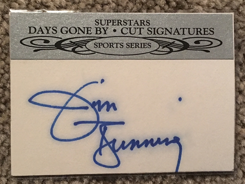 JIM BUNNING DAYS GONE BY SIGNED HOF CARD 