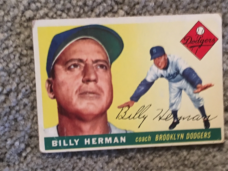 1955 Topps Break. Overall Nice. Books $15-$45.00: BILLY HERMAN #19 DODGERS $$$