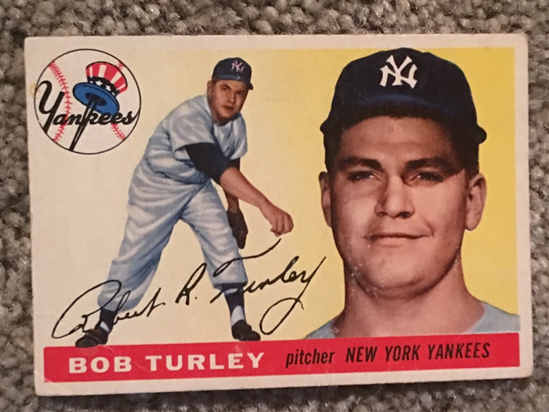 1955 Topps Break. Overall Nice. Books $15-$45.00: BOB TURLEY Yankees 38 $$$