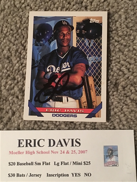ERIC DAVIS MOELLER SIGNED CARD WITH SHOW TICKET 