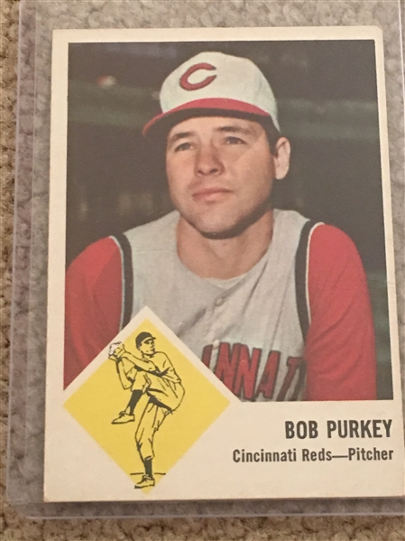 BOB PURKEY RARE 1963 FLEER #35 REDS .. 
