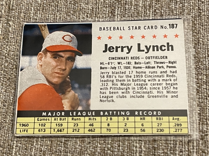1961 Post Cereal JERRY LYNCH