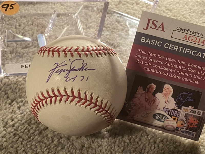 FERGIE JENKINS MOELLER SIGNED on $30 MLB BALL with $15 JSA COA in CUBE HOF