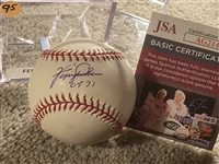 FERGIE JENKINS MOELLER SIGNED on $30 MLB BALL with $15 JSA COA in CUBE HOF