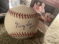 GEORGE KELL SIGNED on $30 MLB BALL with $15 JSA COA in CUBE HOF