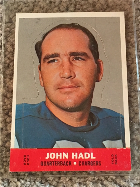 1968 TOPPS STAND UP FOOTBALL - Unpunched, NICE !! JOHN HADL