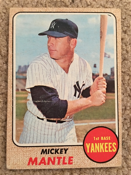 MICKEY MANTLE 1968 TOPPS #280 $350.00- $1000.00+