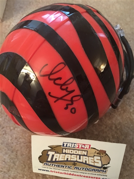 ICKEY WOODS BENGALS SIGNED MINI HELMET with TRISTAR COA 1000% REAL SIGNATURE 