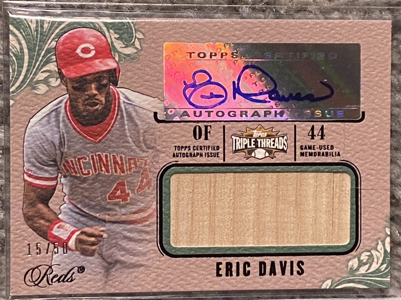ERIC DAVIS TOPPS TRIPLE THREADS AUTOGRAPHED GAME USED BAT from $125.00 Pack 15/50
