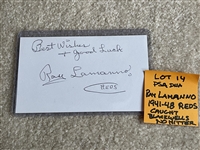 PSA/DNA Sticker Reds Signed 3x5 Index Card RAY LAMANNO