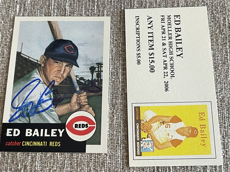 ED BAILEY Moeller Signed Topps Archives Smeared