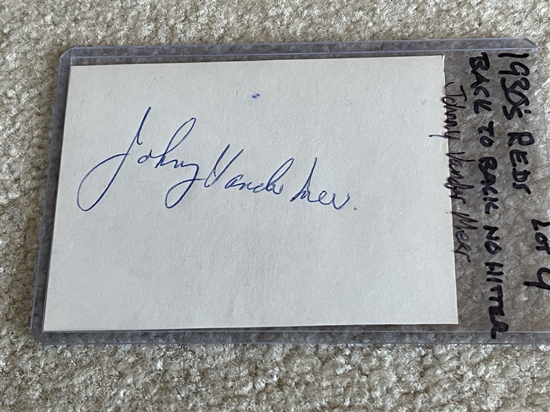 JOHNNY VANDERMEER Signed Index Card